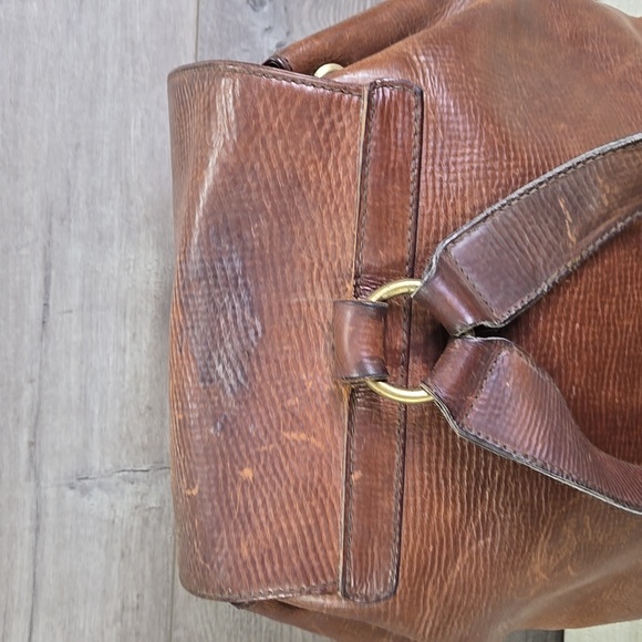 Bogner Brown Leather Backpack Travel Bag Handbag Tote - Picture 4 of 14